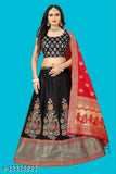 Golden poly-silk Bollywood Lengha Choli with zari embroidery, semi-stitched (40in/40in/2.35in), premium Indian fashion