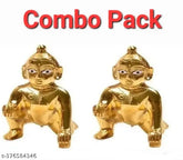 Pure brass Laddu Gopal idols, pack of 2, traditional Indian Krishna statues