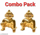 Pure brass Laddu Gopal idols, pack of 2, traditional Indian Krishna statues