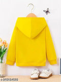 Cotton blend printed hoodie sweatshirt for girls, long sleeves, autumn/winter/spring style. KEESOR branded casual top with net pattern. Ideal for 2-14 years old children's wardrobe. Made in India