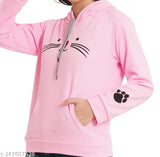 Cotton blend printed sweatshirt & hoodie for girls aged 12-16, showcasing stylish design from India