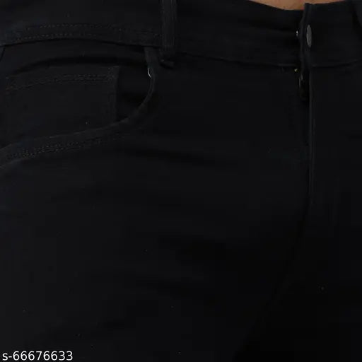 Best4U Men's Black Denim Jeans - Premium quality, high-waisted, Indian made fashion for the modern traveler. Slim fit, size 28, 30, 32, or 34