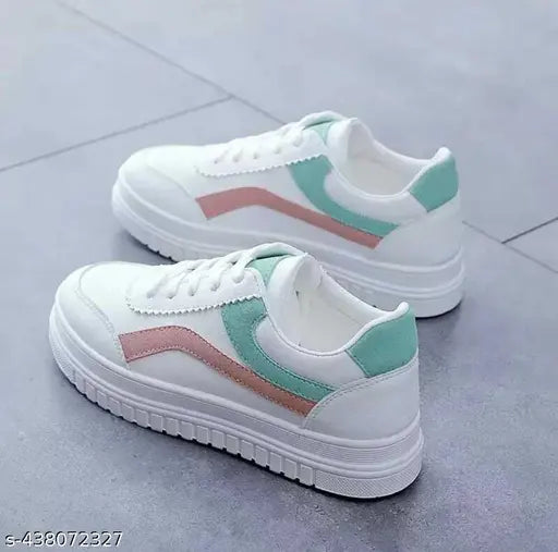 Synthetic and rubber colorblocked sky casual sneakers for girls, offering comfort, flexibility, and support. Lightweight upper for breathability, firm heel counter for additional support. Available sizes: 3 (23in), 4 (24in), 5, 6, 7, 8 (India origin)