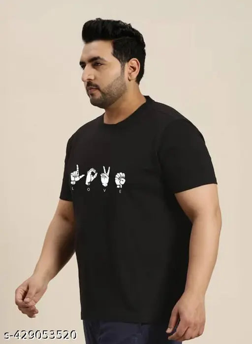 Soft cotton men's plus size graphic round neck T-shirt, big & tall, featuring unique prints, ideal for casual outfits and everyday wear. Available in various sizes for a flattering fit on all body types. Made in India