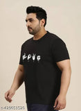 Soft cotton men's plus size graphic round neck T-shirt, big & tall, featuring unique prints, ideal for casual outfits and everyday wear. Available in various sizes for a flattering fit on all body types. Made in India