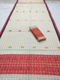 Chiffon Mekhla Chador saree, single free size Indian handloom with woven design blouse