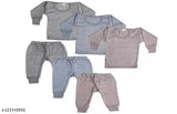 Striped cotton thermal set (pack of 2) for kids' winter wear, 18-24 months