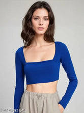 Trendy lycra long-sleeved women's solid t-shirt, India-made fashion for diverse sizes S-XL