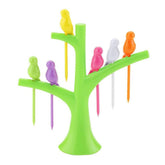 Assorted dazzling colors bird fork set, vibrant and practical for fruits, pastries, or home decor