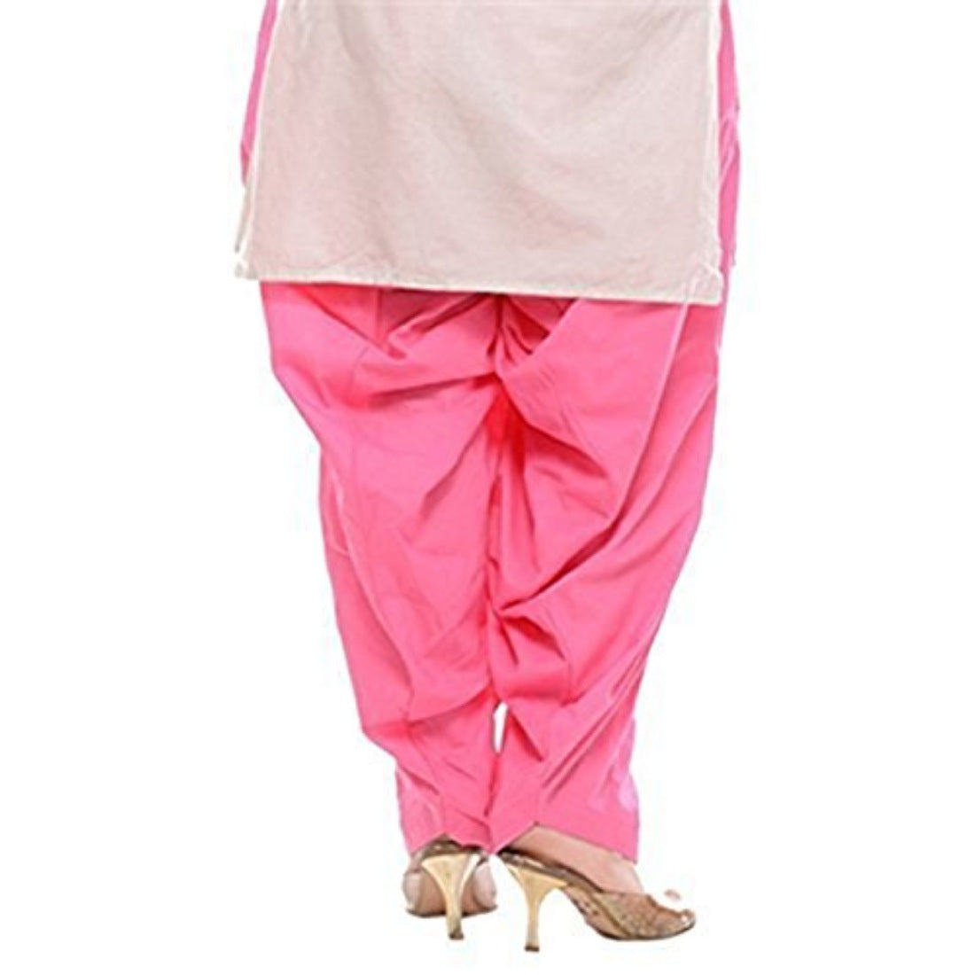 Baby Pink solid cotton Patiyala, suitable for casual & party wear, machine-washable