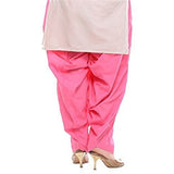 Baby Pink solid cotton Patiyala, suitable for casual & party wear, machine-washable