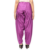 Violet solid cotton Patiyala for casual & party wear, machine-washable clothing