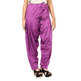 Violet solid cotton Patiyala for women, suitable for casual & party wear, machine-washable