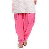 Baby Pink solid cotton Patiyala for casual & party wear, machine-washable