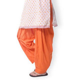 Orange solid cotton Patiyala for casual & party wear, machine-washable