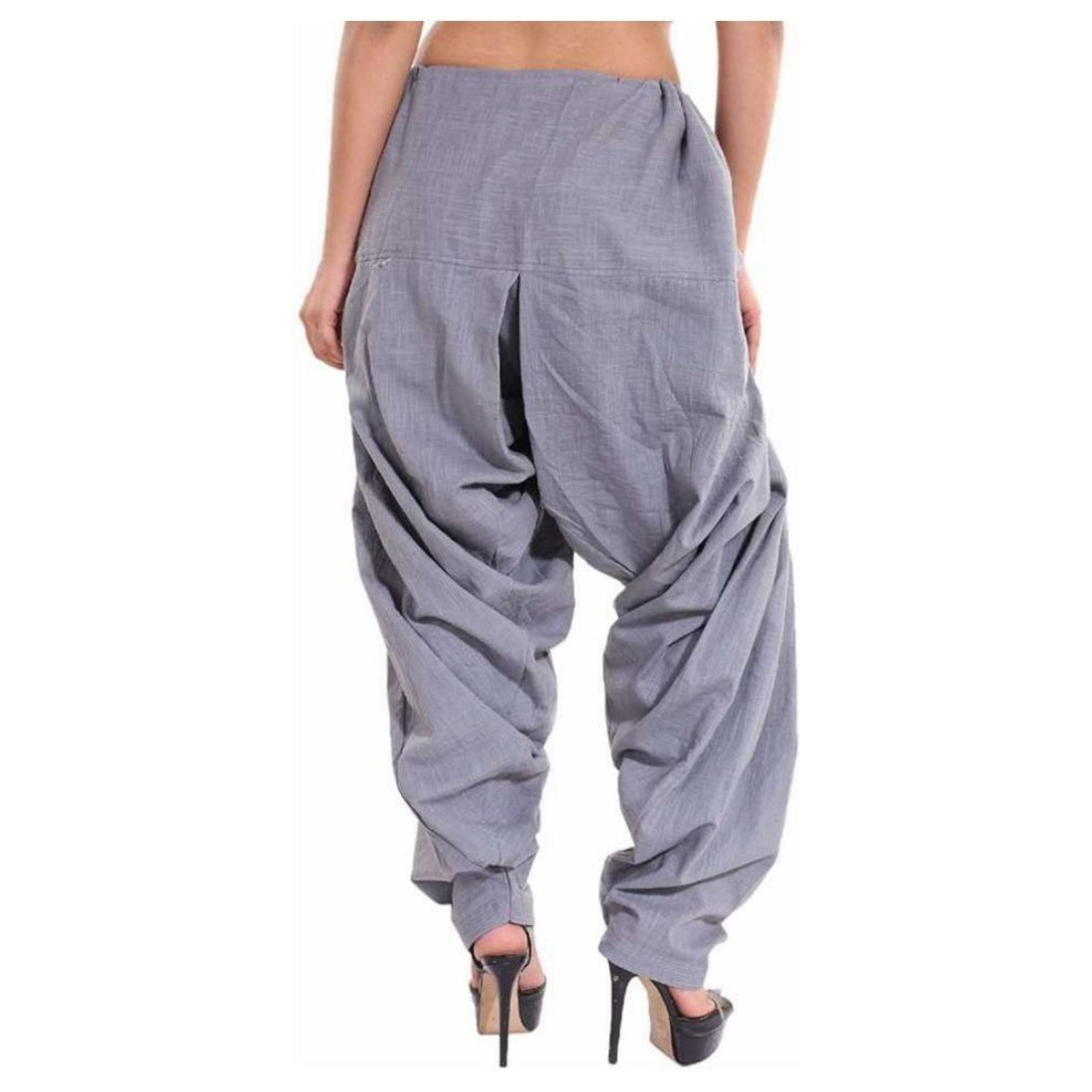 Smoke grey solid cotton Patiala for casual & party wear, machine-washable