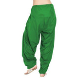 Green solid cotton Patiyala for casual & party wear, machine-washable, regular fit