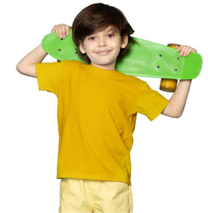 Yellow cotton boys half sleeve t-shirt, comfortable casual wear for youngsters