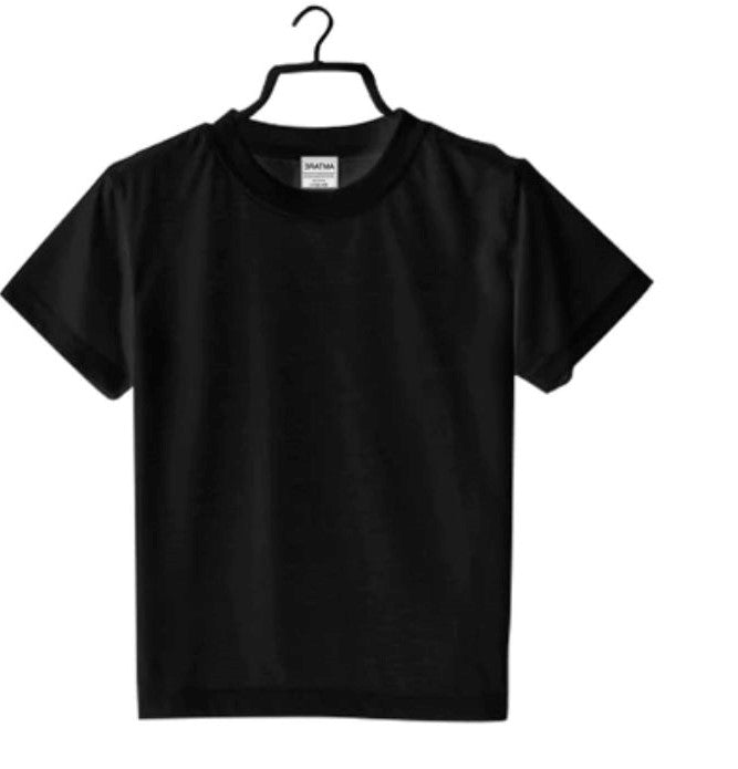 Boys cotton half sleeve black t-shirt for casual wear, round neck style
