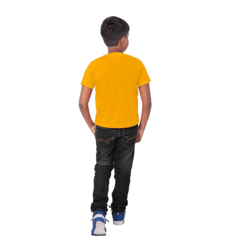 Mustard cotton half sleeve T-shirt for boys, perfect casual wear