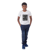 Boys cotton half-sleeve T-shirt (white), cool graphic design for boys' fashion