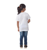 White cotton girls' half sleeve drama queen t-shirt, round neck, fashionable clothing for young ladies