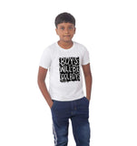 Boys cotton half sleeve T-shirt (white), cool design for summer wardrobe