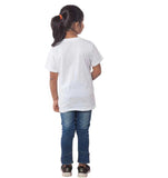 Girls cotton half sleeve Adelie t-shirt white, round neck, casual wear for girls