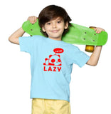 Boys sky blue cotton half sleeve t-shirt, round neck, casual wear