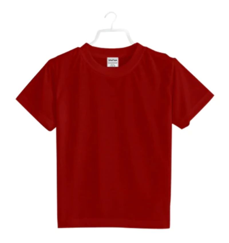 Boys maroon cotton half sleeve t-shirt, casual round neckwear for kids
