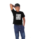 Boys cotton half sleeve t-shirt (black), cool design for summer casual wear