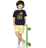 Boys cotton half-sleeve black t-shirt, casual wear for young boys on display