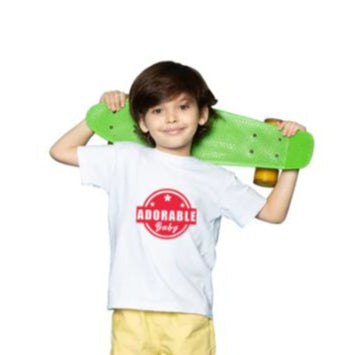 Adorable boys cotton half-sleeve T-shirt (white), perfect for casual wear