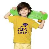 Boys cotton lazy half sleeve T-shirt (Mustard), vibrant yellow casual wear for kids