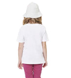 White cotton Akashi half-sleeve t-shirt for girls, round neck, casual wear