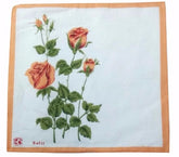 Assorted multi-color cotton flower fashion handkerchiefs (12 pcs) - various scenes depicted