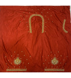 Red cotton silk self-design unstitched blouse piece for parties, dry clean only