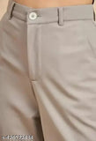 Gray cargo pants with a side flap pocket