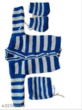 Handmade striped woolen full-sleeve sweater set with pants, cap, and booties for kids combo. Premium quality, soft, and skin-friendly winter baby wear. Ideal for gifting, perfect for photoshoots, and suitable for newborn babies (0-6 months). Made in India