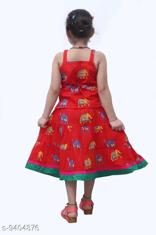 Animal print ethnic wear lehenga choli for girls, 100% cotton, sleeveless, India origin
