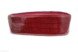 Red crocodile leather print girls slingbag with short handle