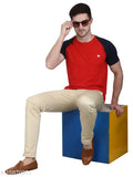 Solid cotton blend men's round neck t-shirt by GENTINO, Indian made apparel with short sleeves