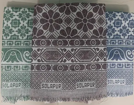 Trendy cotton multipack of 3 blankets, free size (90 x 60), Indian origin