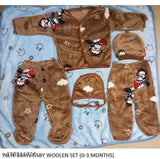 Woolen Radhe Krishna cube winter set for newborn babies, printed pattern, Indian origin