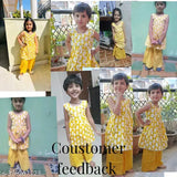 Haldi ethnic cotton Cambric top for girls 1-10 years, printed sharara style with sleeveless design
