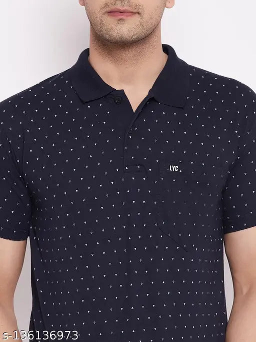 Men's printed cotton t-shirt, short sleeves, vibrant pattern, XXL size (46in chest, 30in length)
