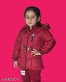 Red jacket with hood, zip closure, child size
