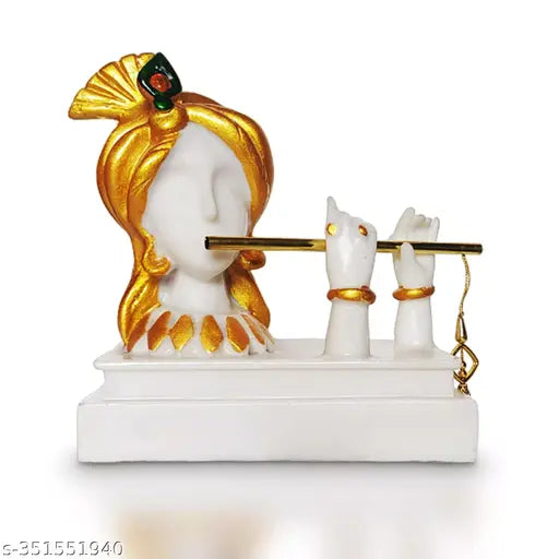 Krishna Hand playing flute Modern Art resin showpiece, ideal for living room or office decor. Size: 19x11x19CM