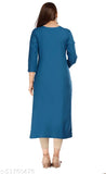 Teal blue straight kameez for women