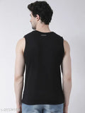 Black cotton men's gym vest: sleeveless, breathable, and high-performance for workouts